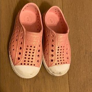 Native Shoes in Floyd Bling and Shell White